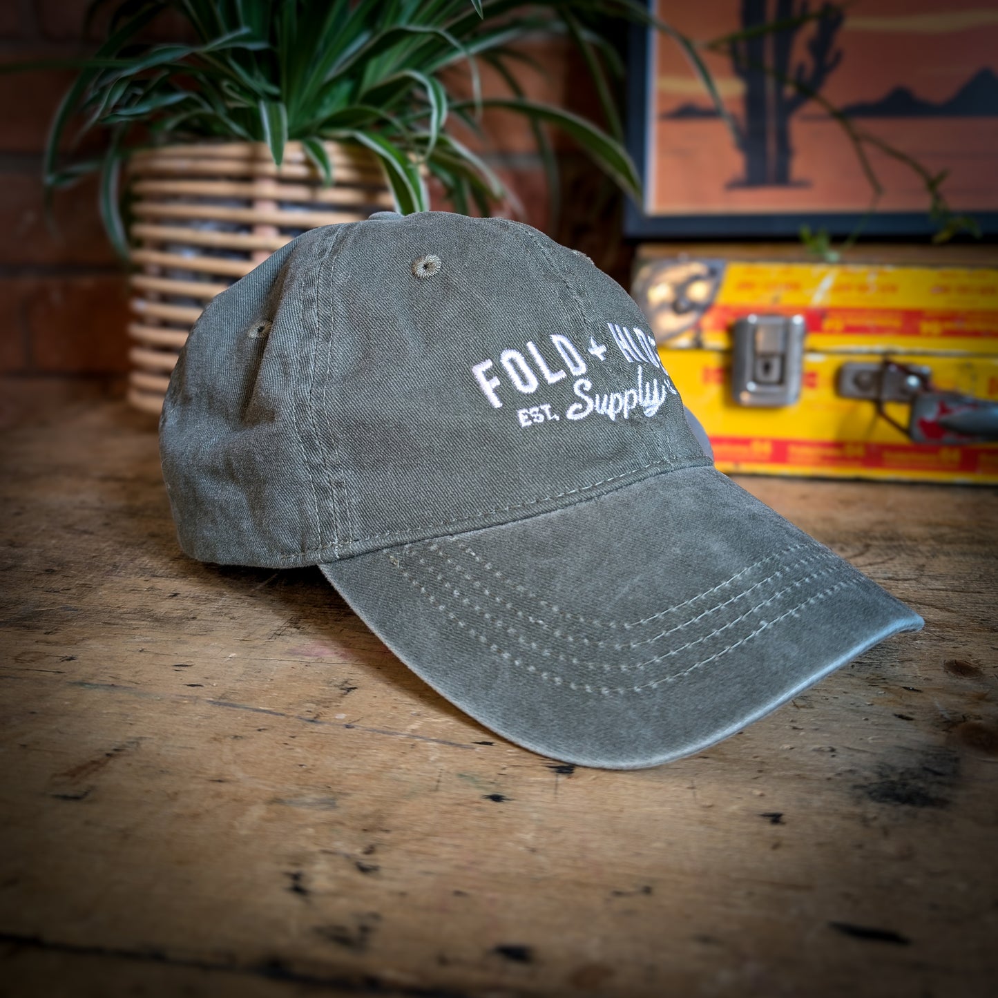 Fold and Hide Supply Faded Baseball Cap Khaki