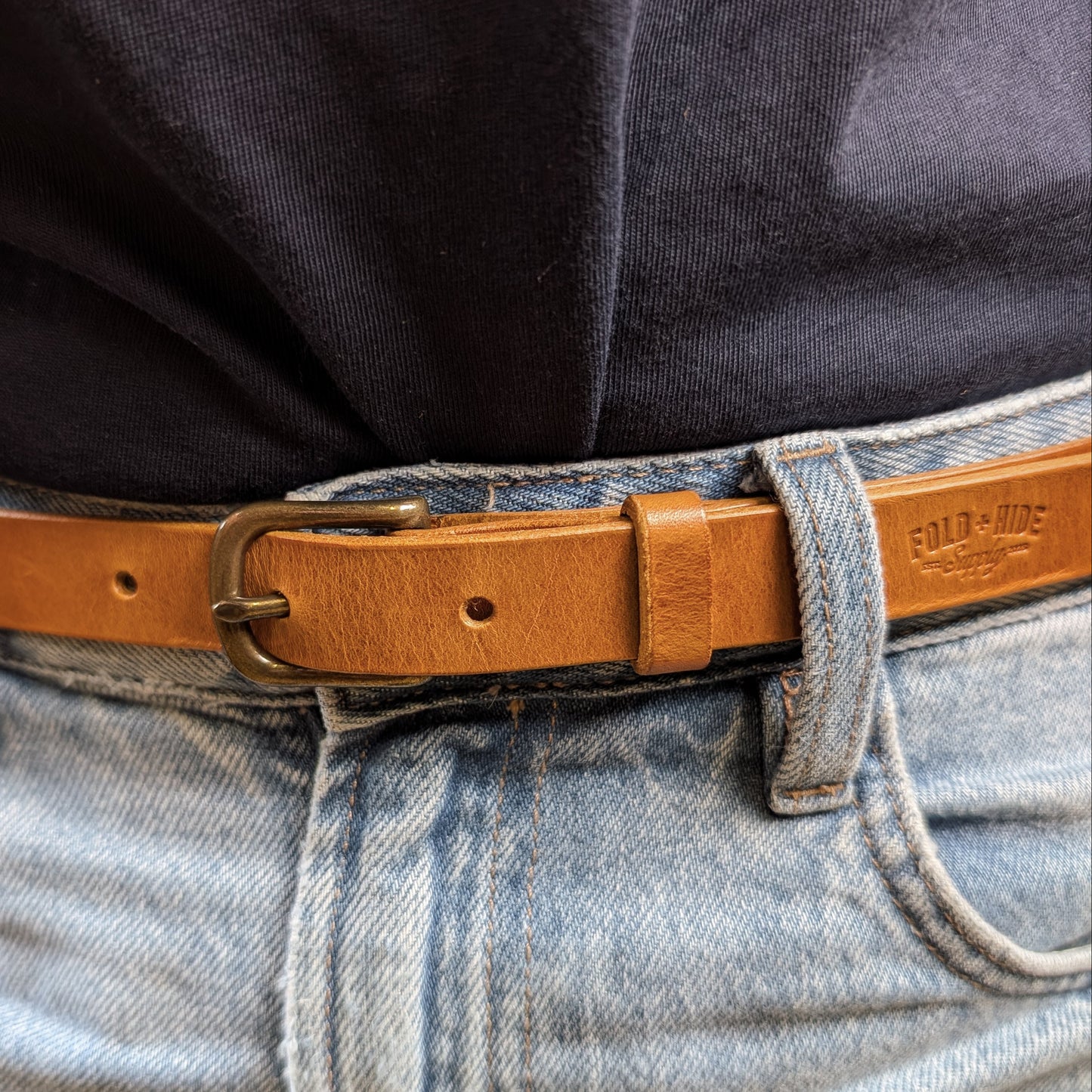 Narrow Handcrafted Leather Belt