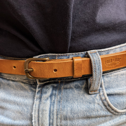 Narrow Handcrafted Leather Belt