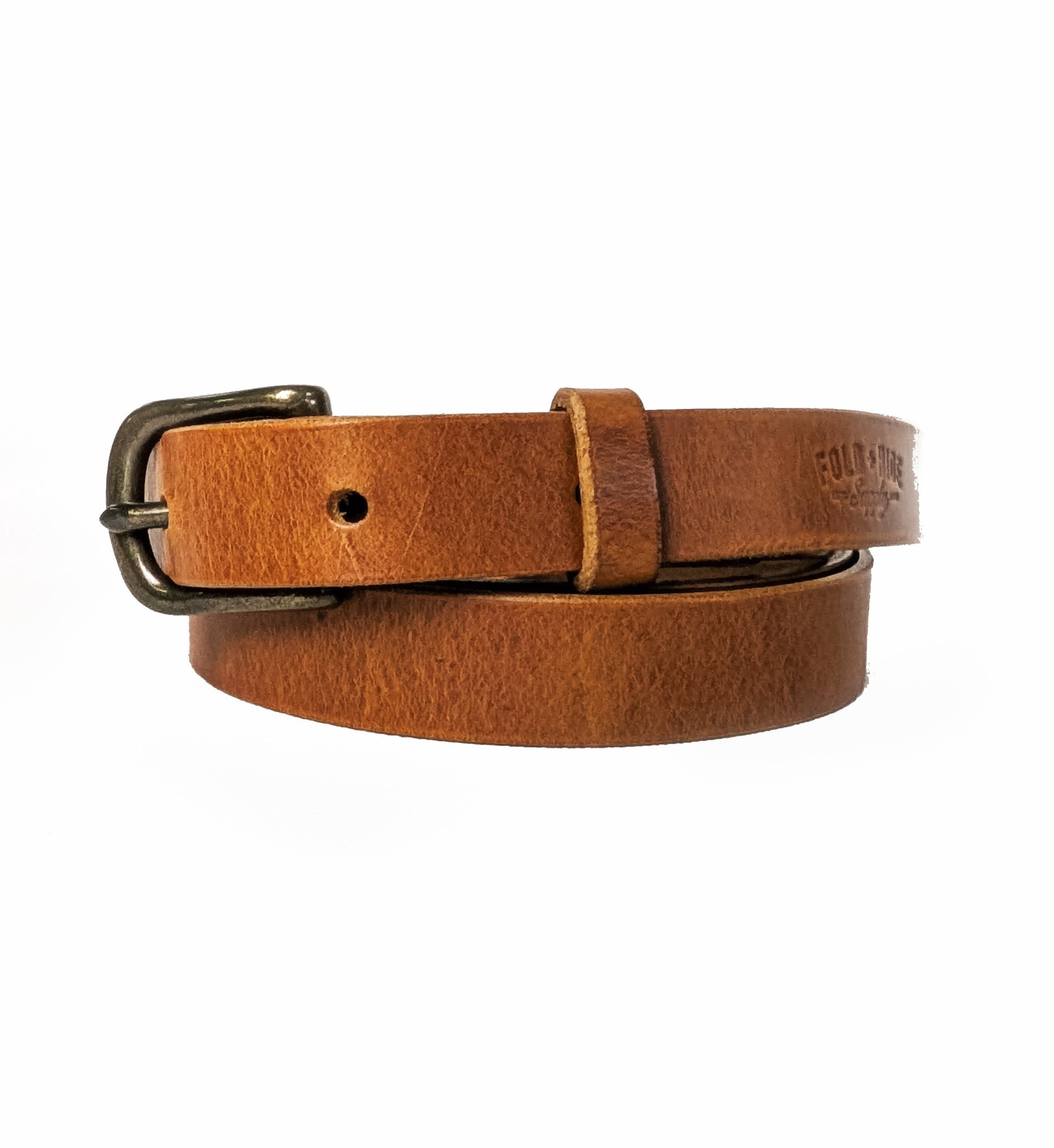 Narrow Handcrafted Leather Belt – Fold and Hide Supply